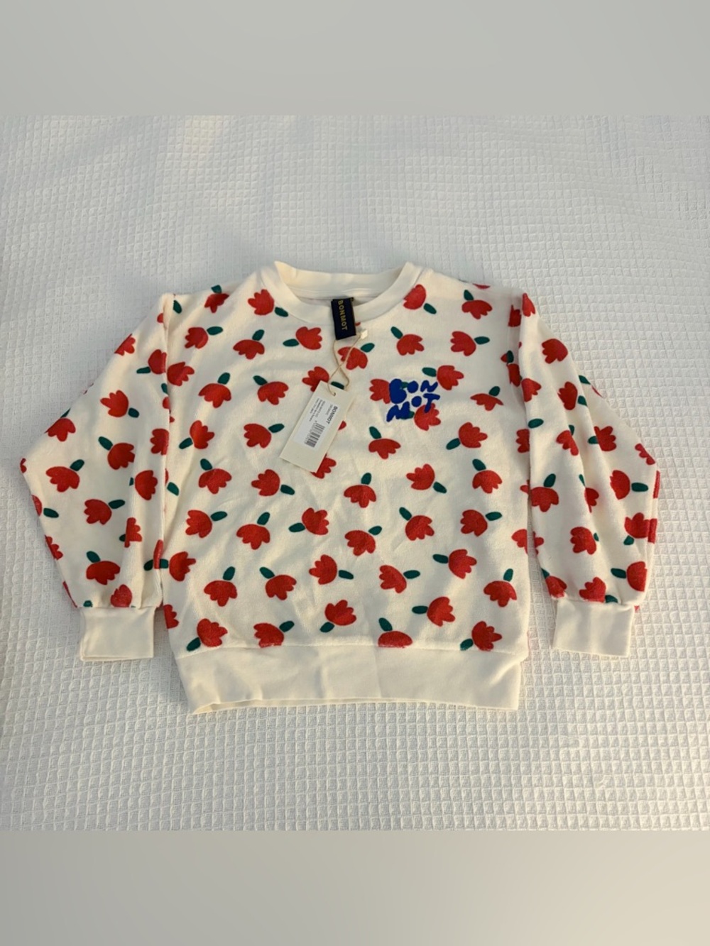 Bonmot organic mallow flowers terry sweatshirt NWT